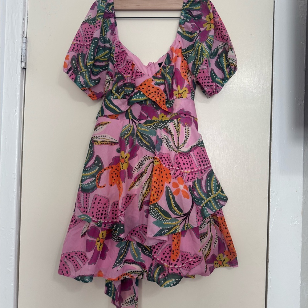 Tropical Pink Floral Mini Dress